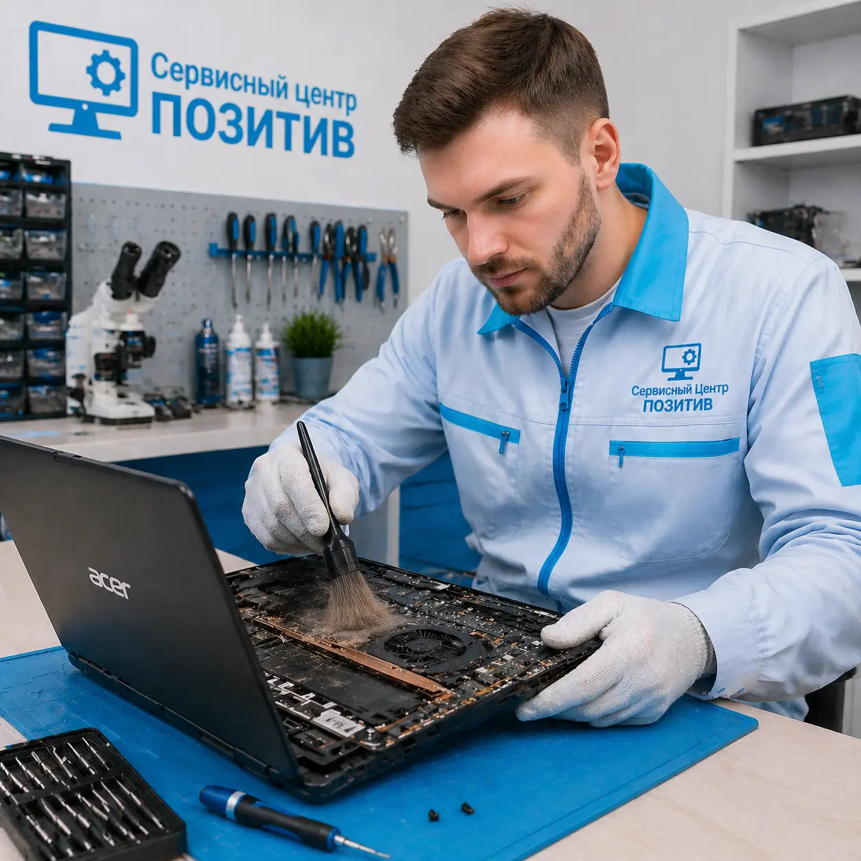 Чистка ноутбука Acer от пыли в Хосте | Замена термопасты