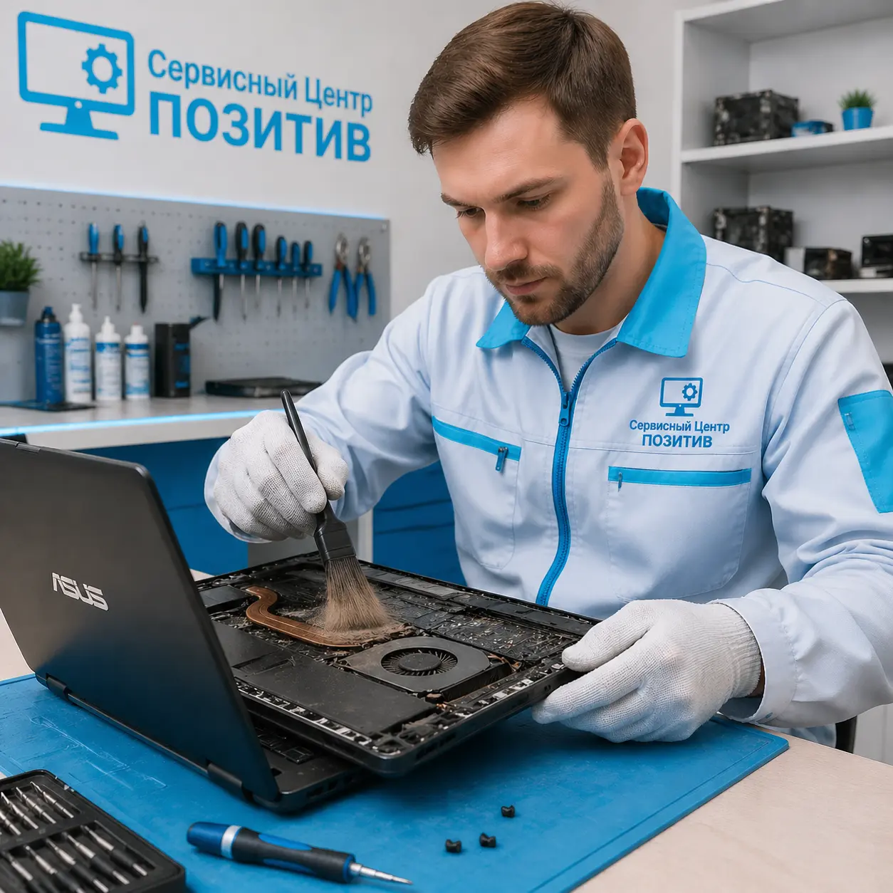 Чистка ноутбука Asus от пыли в Хосте | Замена термопасты