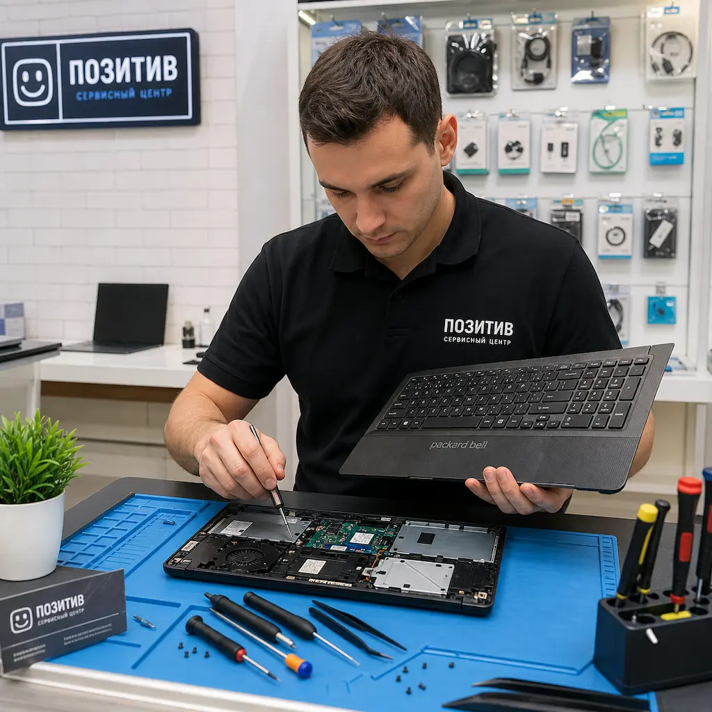заменить клавиатуру на ноутбуке Packard Bell в Хосте