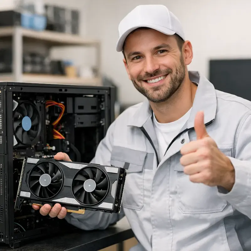 установка видеокарты на ПК в Хосте