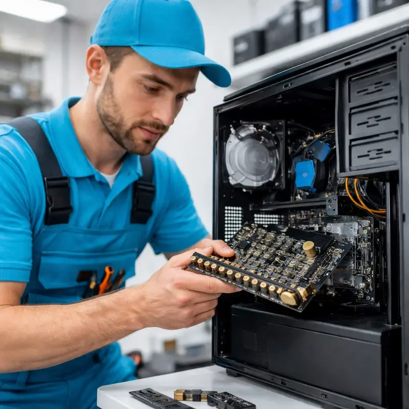 Мастер устанавливает звуковую карту на ПК в Хосте